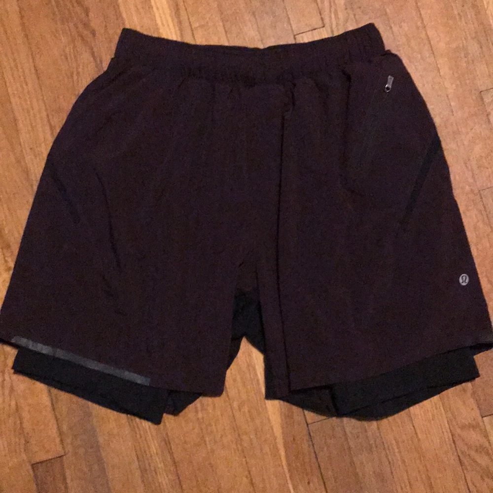 M. Lined 6” burgundy surge lululemon